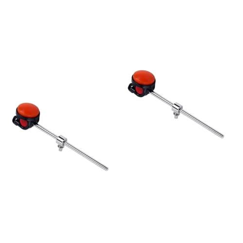 2 pcs baquetas de batería con cabezal de silicona rojo miniatura 1