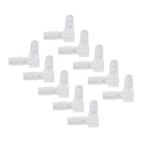 SUNCN アクアリウム用 エルボーホースバーブ 90度映えバーブジョイントインサート 10個セット 薬品、食品、飲料水、実験室で使用可能 正確な作り 材質:PE (6mm)