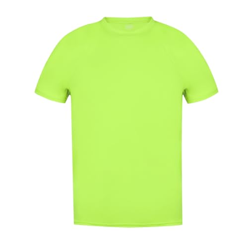 Genérico Lote 10 Camisetas Técnicas Lisas Hombre Adulto | Pack de 10 Camisetas | 100% Poliester | Tamaño S | Color Verde Fluor