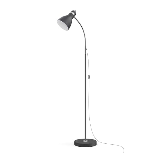 LEPOWER Metal Floor Lamp, Adjustable Goose Neck Standing Lamp with Heavy Metal Based, Torchiere Light for Living Room, Bedroom, Study Room and Office