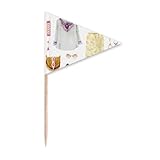 Bohe a Wind Fashion handbemalte Zahnstocher Dreieck Cupcake Topper Flagge
