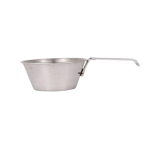 OSOLADY Outdoor Bowl 304 Stainless Steel Handle for Barbecue Hiking and Camping Adventures