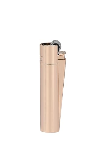 Encendedor metálico Clipper recargable de butano rosa miniatura 1