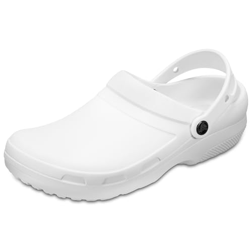 Crocs Unisex Adult Specialist II Work Clogs | Enclosed Toe | Slip Resistant | All Day Comfort, White, 9 Women/7 Men