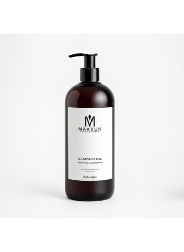 Aceite de Almendras Dulces 100% Puro y Prensado en Frío MAKTUK BOTANIC COSMETIC - Ideal para Masaje, Piel Seca, Cara y Cabello - Aceite Corporal Natural para Estrías,Bebés y Embarazadas - 500 ml