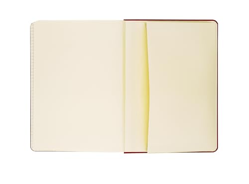 TSI Notizbuch A5, kariert, Farbe rot, 192 Seiten, mit Innentasche, Lesezeichen, Elastischer Verschluß, Art. Nr. 63555-RT