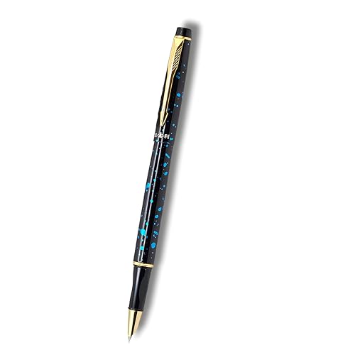 Image of Venti Fountain Pen - Metal Luxury Pen, Schmidt Nib (Medium), Best Pen Gift Set for Men & Women, Professional, Executive, Office, Nice Pens,Return Gift (F621-Marble Blue)