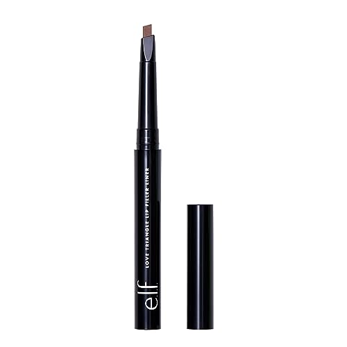 e.l.f. Love Triangle Lip Filler Liner, 2-in-1 Lip Liner Pencil For Sculpting & Filling, Long-Lasting Intense Color, Deep Brown