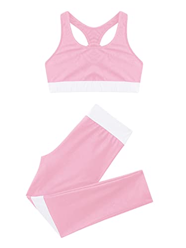 renvena Girl Ballet Suits Racer Back with Gym Leggings Athletic Clothing Gymnastic Hip Hop Dancing Outfits3