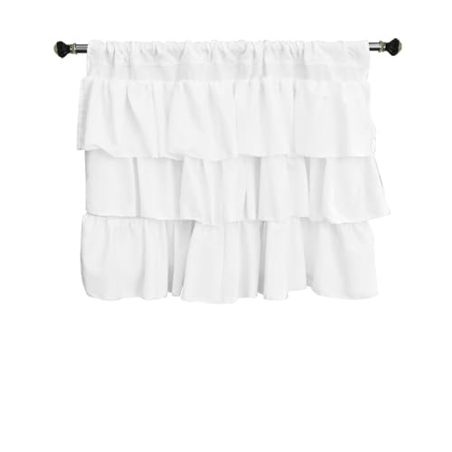 SPRRain Media Cortina Balcón Cortina de café Gabinete Ventana salediza Tela Cruzada Blanca Cortina Corta para Ventana pequeña de Campo Sótano Fregadero Cuarto de Lavado