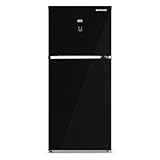 Unionaire No Frost Refrigerator, Two Doors, Digital Touch Screen, Energy Saving Low Noise R600a Cooling, 330 Liters, Black, Frost Free Home Kitchen Refrigerator with Glass Shelves