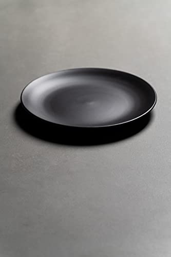 10 Strawberry Street Wazee Matte 10.5" Coupe Dinner Plate, Set Of 6, Black #TOP4