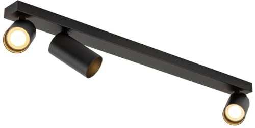 SLV Kami - Lámpara de techo (3 bombillas de máx. 10 W, GU10), color negro