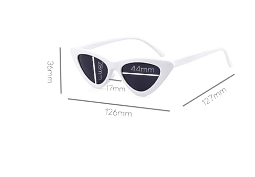 Sunglasses for kids,FOURCHEN Bold Retro Oval Mod Thick Frame Sunglasses Round Lens Clout Goggles (cat eye white)