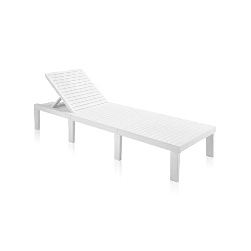 Tumbona Exterior Convertible, Tumbona Polipropileno, Hamaca Outdoor, Modelo Oasis, Acabado en Blanco, Medidas: 65 cm (Ancho)...