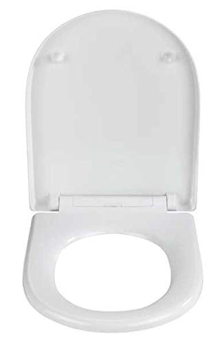 WENKO Abattant WC Premium Habos Avec Frein De Chute | Lunette Toilettes Clipsable Avec Fixation INOX | Installation Facile | Thermoplast Résistant Et Hygiènique | 36x46 Cm | Blanc