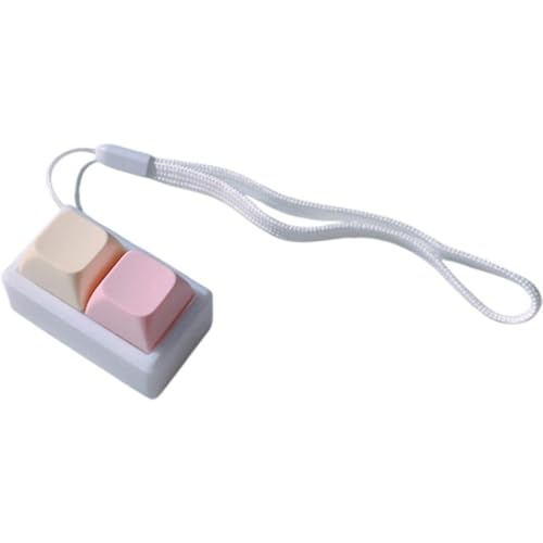 Simamile キーボード型 フィジェット キーホルダー 2キー式 玩具 フィンガーキーボード ボタン 大人 子供向け 白