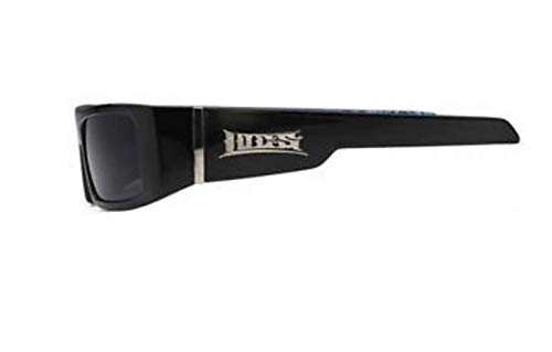 LOCS Black Harcore 58 Blue Bandana Inside Sunglasses + Free Micro Fiber Bag4