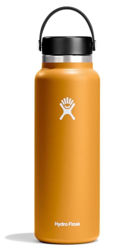 Image of Hydro Flask Water Bottle - Insulated Stainless Steel - Wide Mouth Flex Lid, Non Spill, Leakproof and Refillable in 40 Oz
