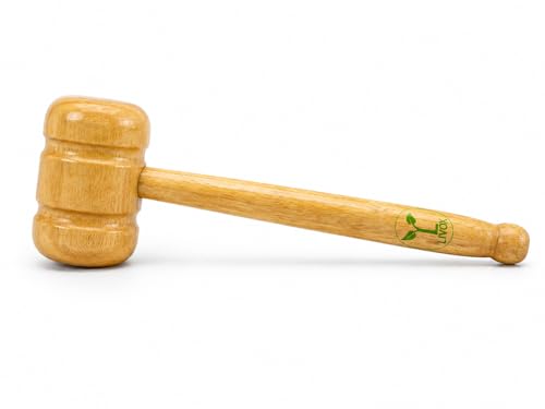 Image of LIVOX Cricket Bat Double Sided Knocking Wooden Mallet (Hammer) with Linseed Bat Oil 100ml, Pack of 2