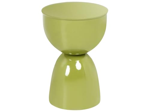 Beliani Table d'Appoint en Fer Ronde Élégante Meuble d'Intérieur Salon Chambre Verte Olive Canyon