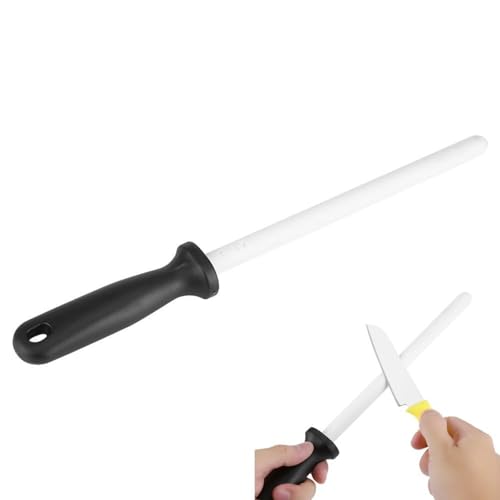 Varilla de afilado de cerámica, afilador de cuchillos profesional para cuchillos cocina, 8 pulgadas Afilador de varillas de cerámica herramienta de molienda de piedra para cuchillos de cocina, tijeras