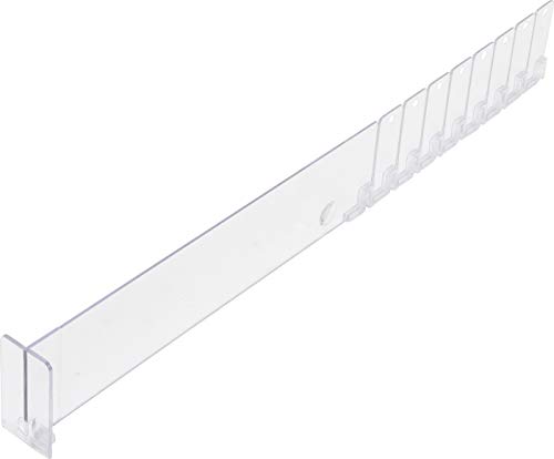 BGS 89956 | Kunststoff-Trenner | transparent | 285/480 x 60 mm | abknickbar | mit Frontbegrenzer