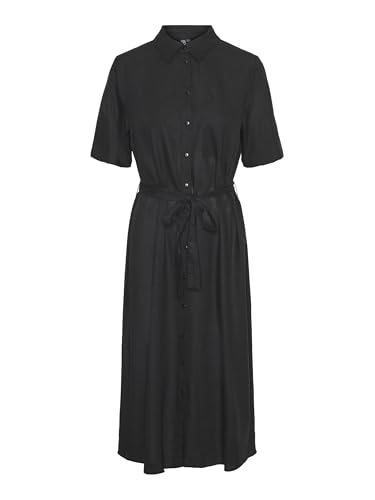 Robe chemise midi Pcpia avec manches mi-longues fluides