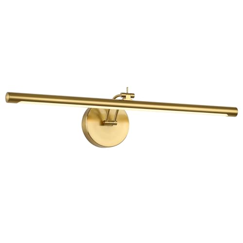 7Degobii Picture Light Dimmable Hard Wired 23.62 Inch Adjustable Swing Arm Brass Wall Lights for Pictures Led Display Light for Artwork 14W Warm White