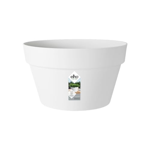 Elho Loft Urban Coupe 35 - Pot De Fleurs pour Extérieur - Ø 34.5 x H 20.2 cm - Blanc/Blanc