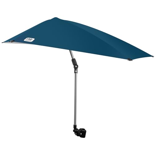 MOSHAY UPF 50+height adjustable chair umbrella with 360 degree adjustment fixture suitable for beach chairs golf carts wheelchairs carts bleachers terraces camping and picnics.(blue)