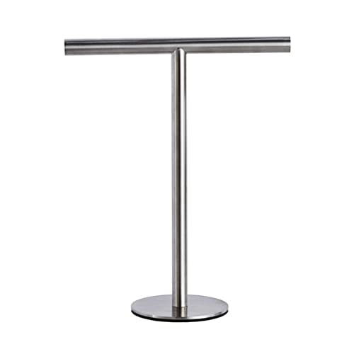 Toallero de barra móvil para lavabo y encimera con soporte vertical en color negro