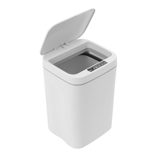 Haoxuesen Mülleimer, intelligenter Mülleimer mit Sensor, 16 l, Weiß, automatischer Sensor, mit Aufbewahrungsbox für Müllbeutel, für Küche, Badezimmer, Schlafzimmer, Wohnzimmer, Büros usw