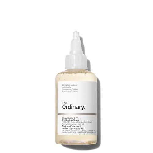 The Ordinary Glycolic Acid 7% Exfoliating Toner 100ml, Esfoliante Acido Glicolico, Tonico quotidiano illuminante e levigante per un tono della pelle più uniforme