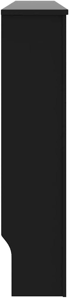 Black Radiator Cover 67.7"x7.5"x32.1" MDF Modern Slatted Design for Living Room, Safety Protection Shield with Top Shelf for Display and Storage, Durable Engineered Wood Easy
