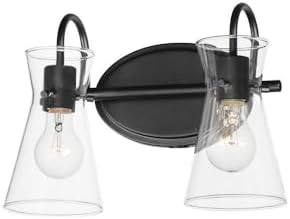 Maxim Lighting 12482CLBK Ava - 2 Light Bath Vanity-9.5 Inches Tall and 13.5 Inches Wide, Finish Color: Black