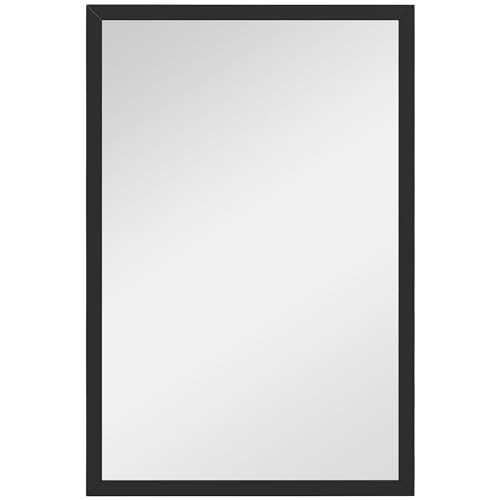HOMCOM Rechteckiger Wandspiegel 60 x 40 cm, schwarzer Holzrahmen, ideal für Badezimmer, Wohnzimmer oder Schlafzimmer HOMCOM Rechteckiger Wandspiegel 60 x 40 cm, schwarzer Holzrahmen, ideal für Badezimmer, Wohnzimmer oder Schlafzimmer