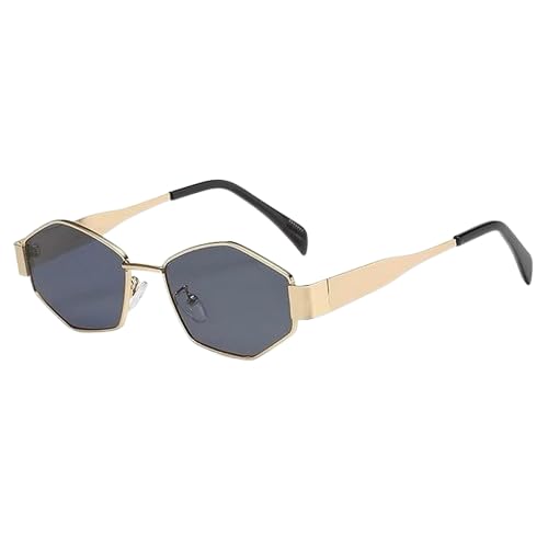 Trendy Polygon Shape Sunglasses Luxury Metal Frame UV400 Protection Modern Designer Eyewear-image-31