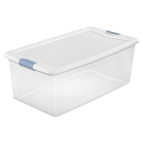 Image of Sterilite Latching Box with Lids for Home and Office, 106 Quart, 24-Pack | Heavy-Duty and Stackable Plastic Containers with Latches for Closet, Cabinet, Bedroom, Bathroom and Dorm Room Organization