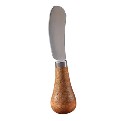 Housoutil Spatule à Fromage en Acier Inoxydable Manche en Bois Racloir à Beurre Pratique Tartineur à Confiture Portable Cuisine Domestique