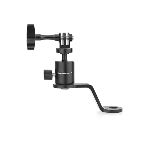 Forevercam Support de rétroviseur de Moto en Aluminium Rotation à 360 ° Pince de Support en métal Compatible pour Gopro Max Hero 12/11/10/9/8, YI, AKASO, SJCAM, DJI Osmo et Plus de caméras d'action