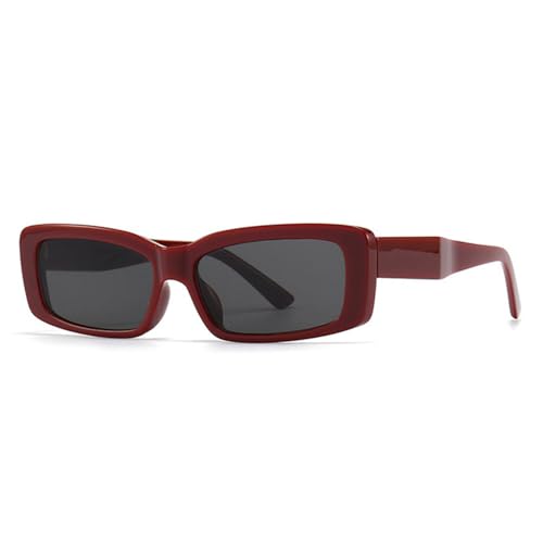 Lunettes de soleil rectangulaires femmes nuances rétro UV400 hommes mode lunettes gris rouge