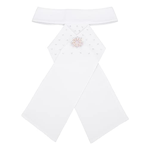 FUZHUI Horse Riding Stock Tie, Equestrian Pre-Tied Cotton Stock Tie, Women Dressage Riding Stock Tie, Equestrian Pre-Tied Stock Tie with Brooch, for Horse Riding Adults Cotton Neckwear