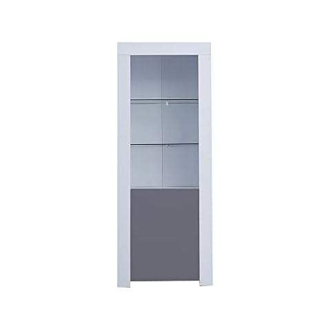 Panana High Gloss Display Cabinet with LED Lights Cover