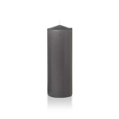 yummi 3" x 8" Gray Round Pillar Candles - 3 per Pack