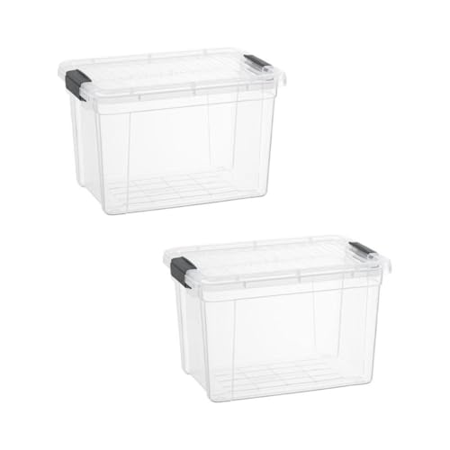 Image of Superio 2.5 Quart Clear Plastic Storage Boxes with Lids, Stackable Organizer Containers, BPA-Free Storage Bins for Home, Office, School & Dorm, 2 Pack