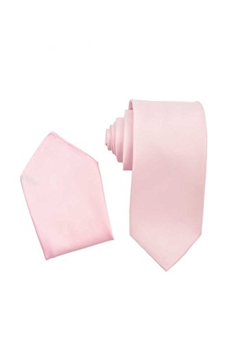 Men's Premium Solid Vest - NeckTie – Bow Tie - Pocket Square 4 Piece Set for Suits & Tuxedos (Pink, 2XL)3