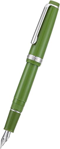 Image of SCHMIDT Jinhao 82 Avocado Acrylic Fountain Pen, Iridium Fine Nib Classic Design Smooth Writing Pen with Ink Converter (Silver Trim) (green)
