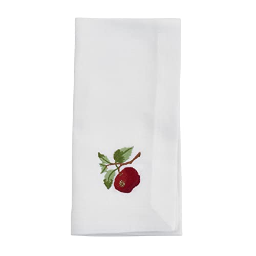 Servilletas con bordado manzana Saro Lifestyle set 4 miniatura 1