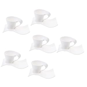ABOOFAN 6pcs Coffee Cup Tea Cup with Saucer Afternoon Tea Cup Americano Cups Kids Coffee Mug Porcelain Coffee Mug Kids Suits Vintage Mugs Latte Milk Tea Cup Ceramics Child White